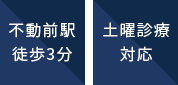 不動前駅徒歩3分・土曜診療対応